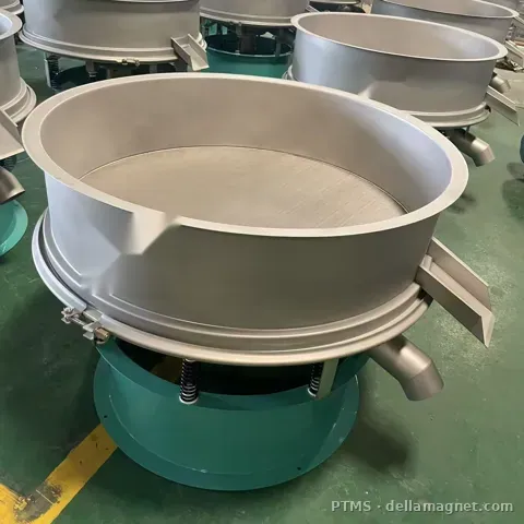 Stainless steel vibratory sieve for ceramic slurry, Φ1200, on teal motor base