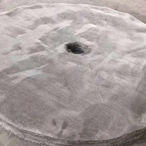 Round steel wool matrix pad with center hole - Steel Wool No.3 for PTMS-1000